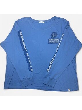 47 Brand Golden State Warriors Basketball Blue LS Tee NWOT